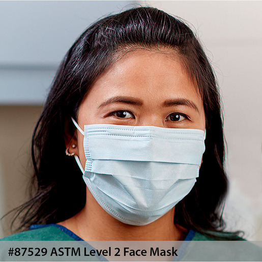 ProDefense™ Face Mask, Level 2, 3-Ply, Earloops, Blue