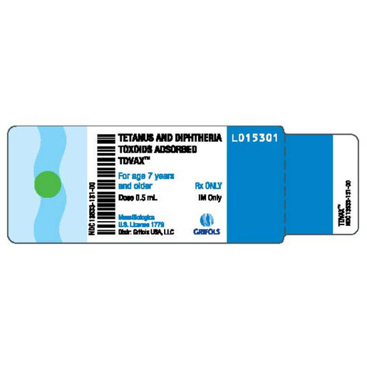 TDVAX Tetanus/Diphtheria Toxoid Adsorbed Vaccine, 0.5mL Vial Bound Tree