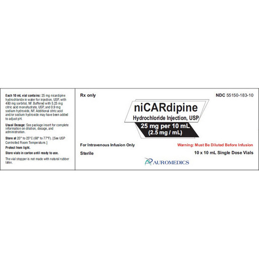 Nicardipine, 2.5mg/mL, 10mL Vial