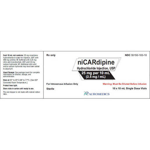 Nicardipine, 2.5mg/mL, 10mL Vial