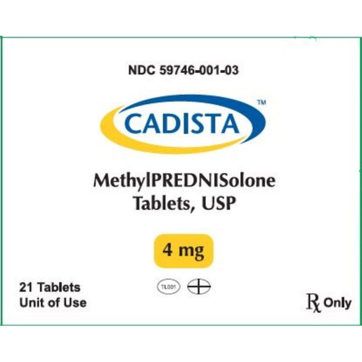 Methylprednisolone, 4mg, 21 Tablets