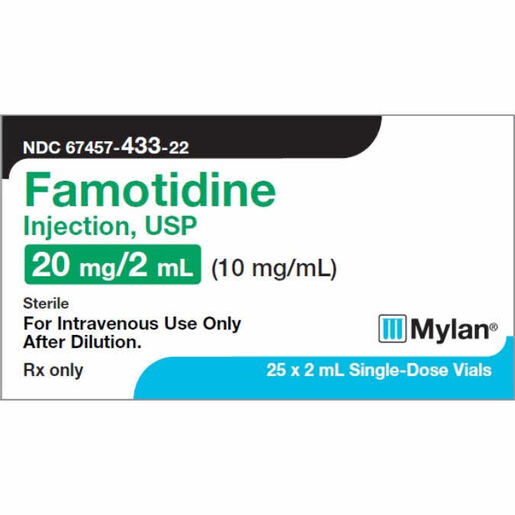 Famotidine, 10mg/mL, 2ml Vial Bound Tree