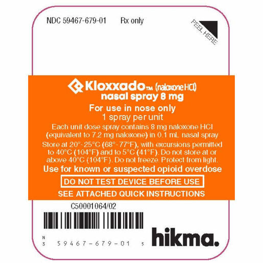 Kloxxado Naloxone Intranasal Spray, 8mg