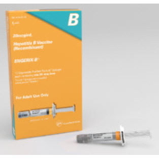 Engerix-B® Hepatitis B Vaccine, Adult, 20mcg/mL, 1mL Prefilled Syringe