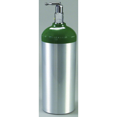 Oxygen Cylinder Tank, Aluminum, Toggle Valve, Size D