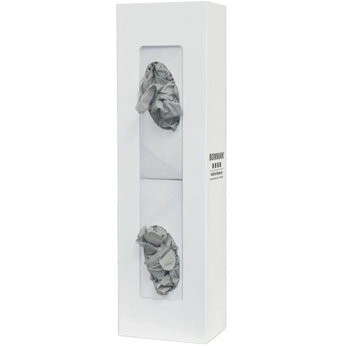 Space Saver Glove Box Dispenser, Double, White Steel