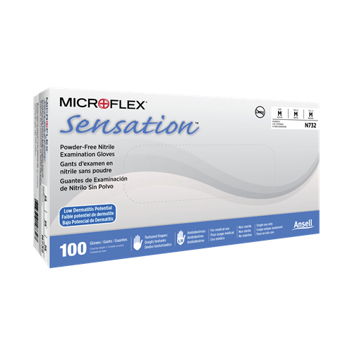 Microflex® Sensation® Nitrile Exam Gloves, Blue