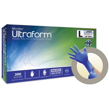 Microflex® Ultraform® Nitrile Gloves, Cobalt, X-Small