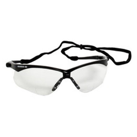 Nemesis Rx Reader Safety Glasses, Clear+1.0 Lens, Black Frame