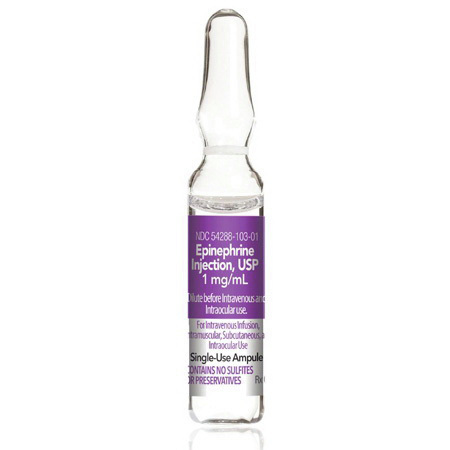 Epinephrine 1mg/mL, 1mL Ampule