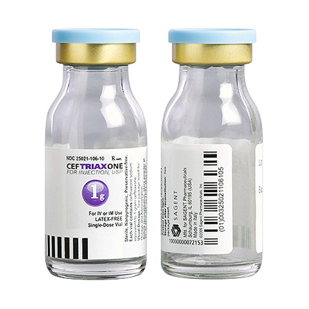 Ceftriaxone, 1g Vial