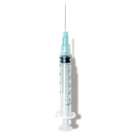 Syringes with Needle, Luer-lock Tip, 3cc