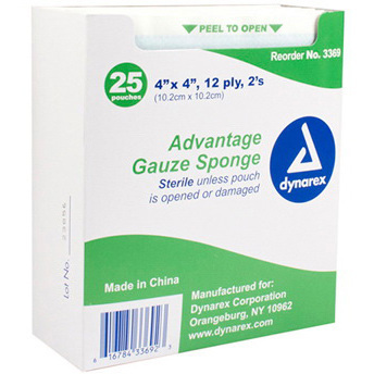 Gauze Pad, 12-ply, 4in x 4in