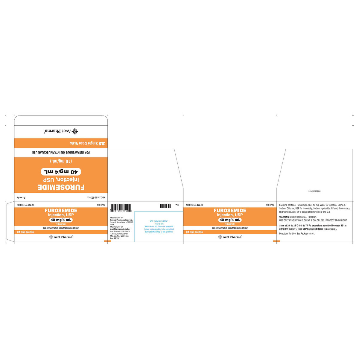 Furosemide, 40mg/4mL, Vial | Bound Tree