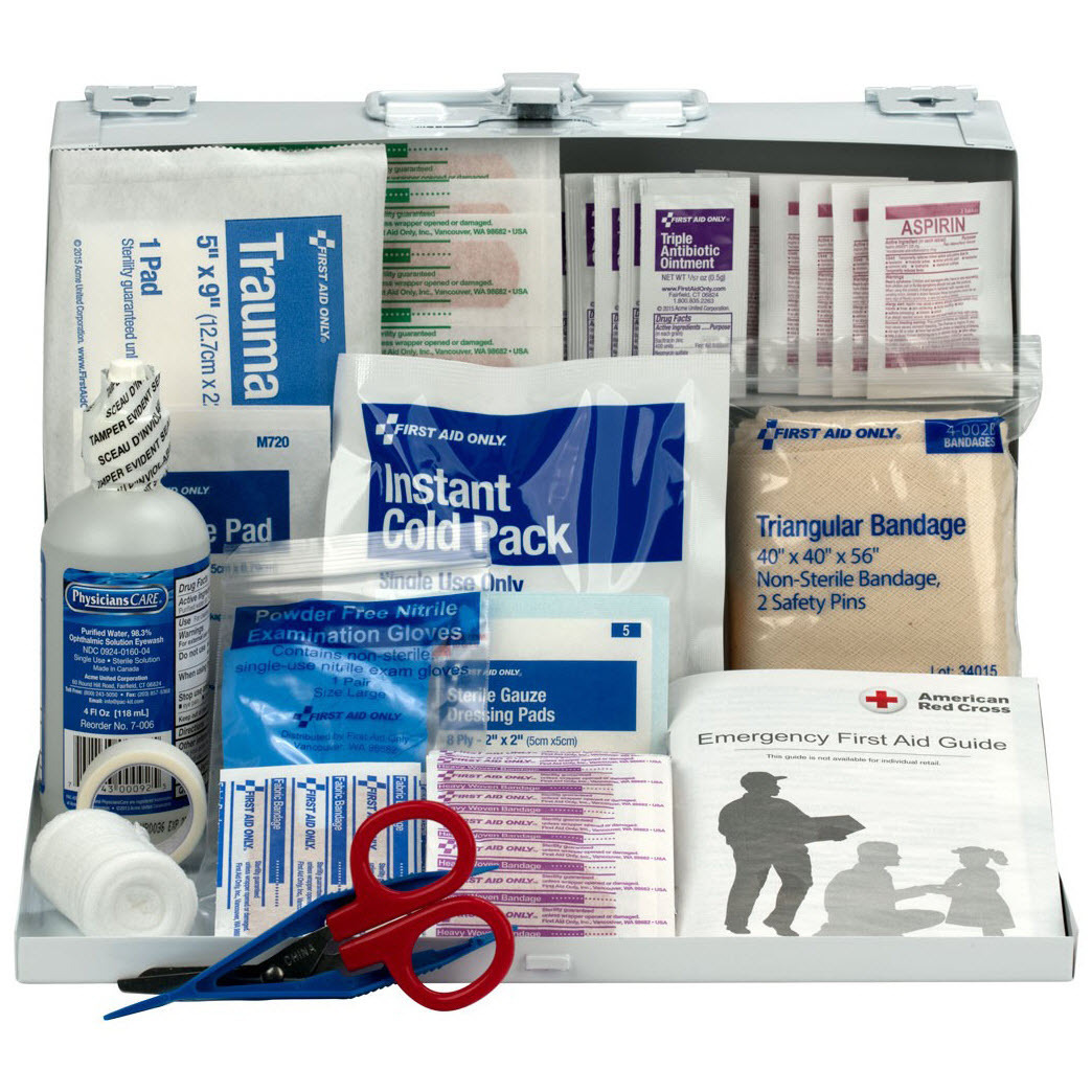 First Aid Only 106-piece Bulk First Aid Kit, 25 Person, Metal Case ...