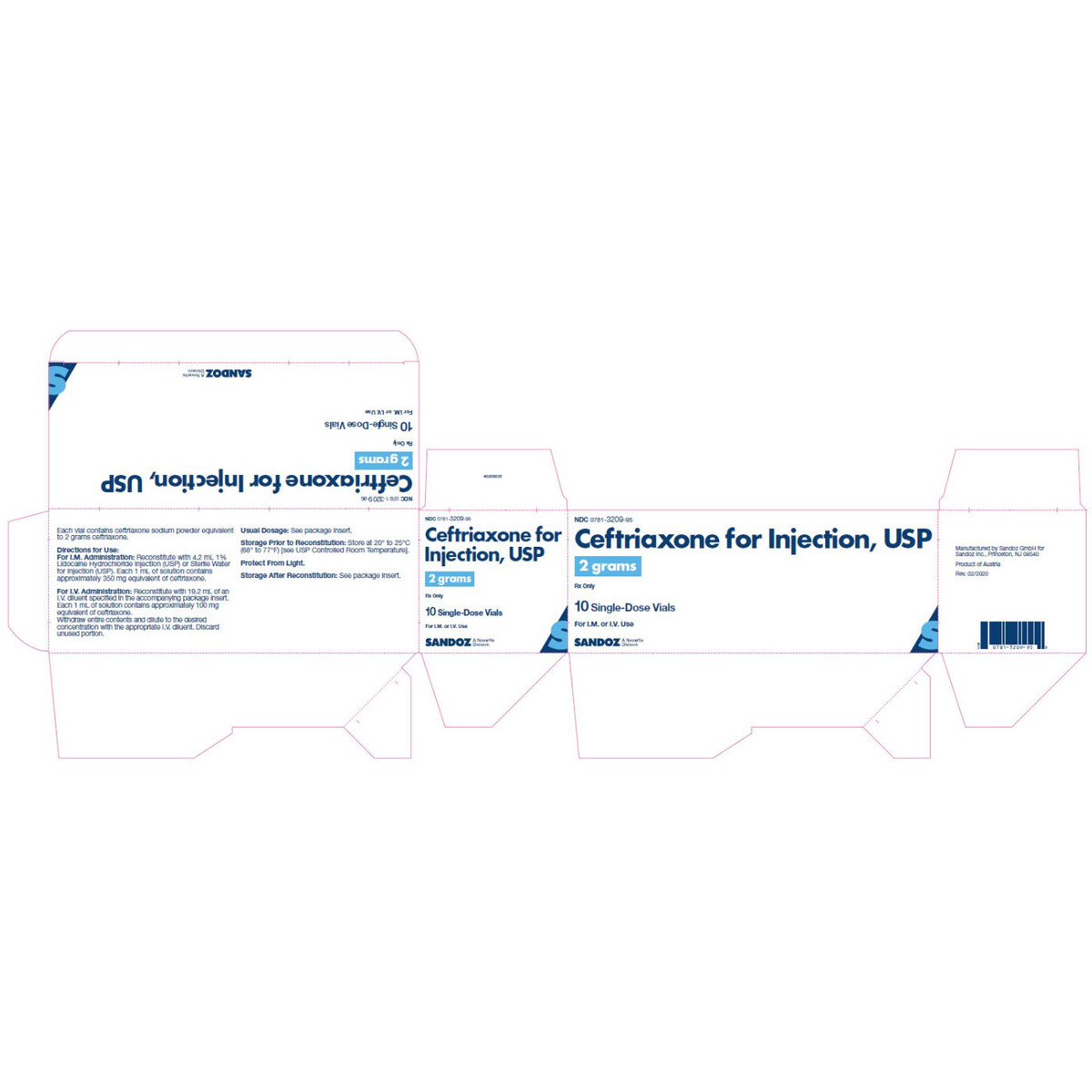 Ceftriaxone, 2g Powder Vial | Bound Tree