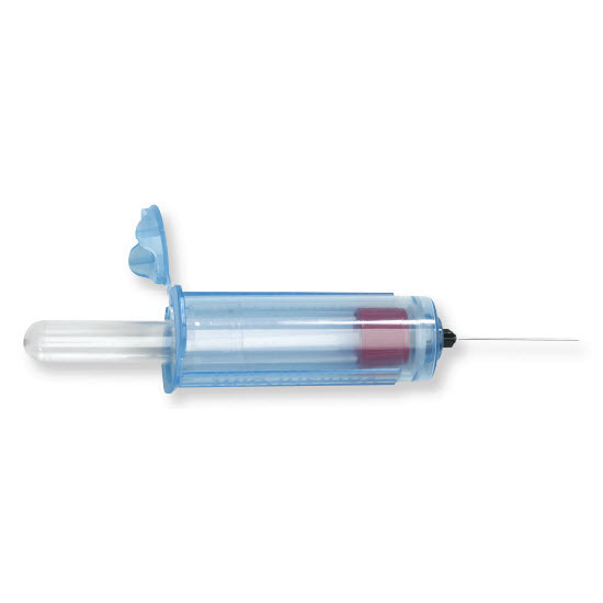 VanishPoint® Blood Collection Tube Holder Clear Blue Plastic, End Cap