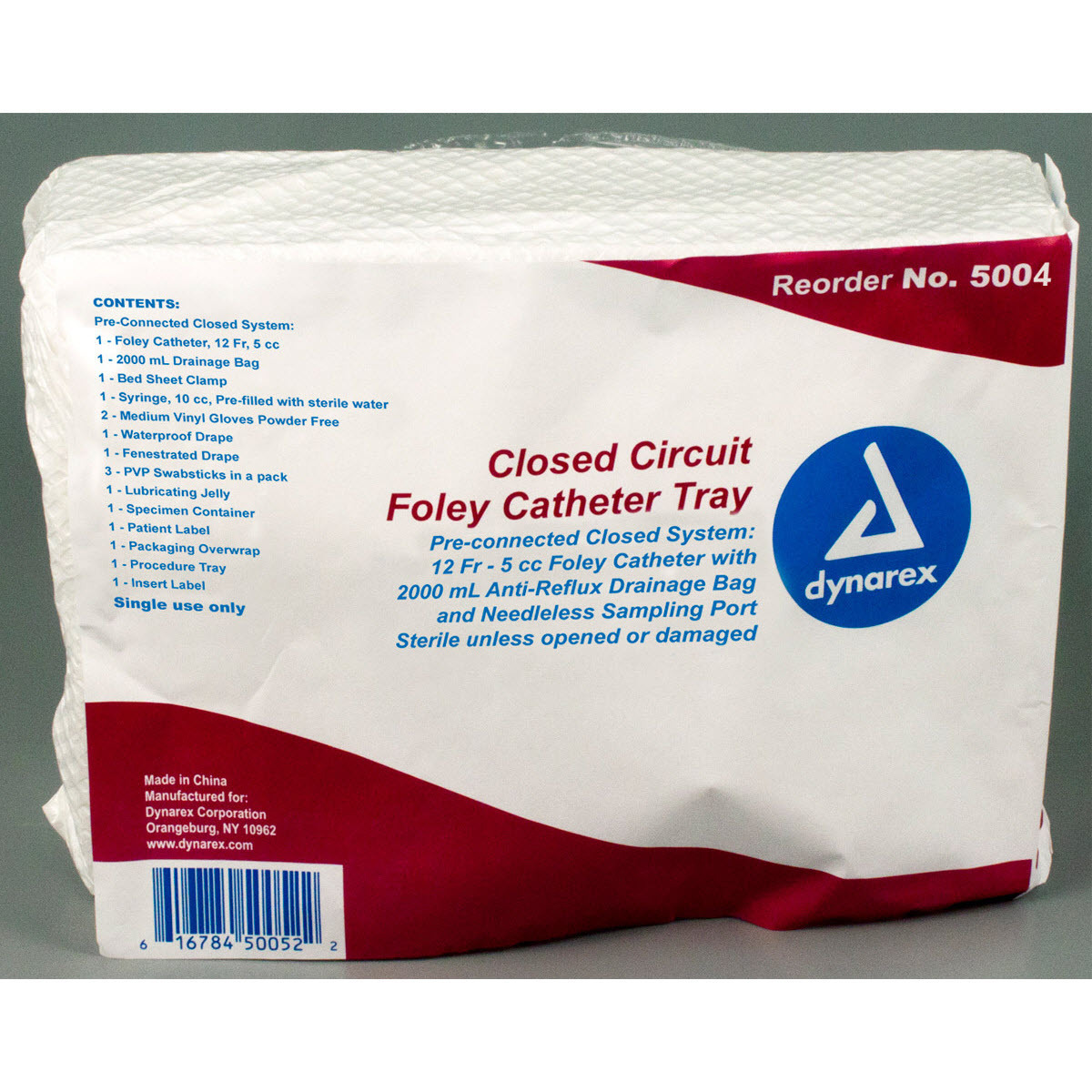 Closed Circuit Foley Catheter Tray with 12Fr Foley Catheter Bound Tree