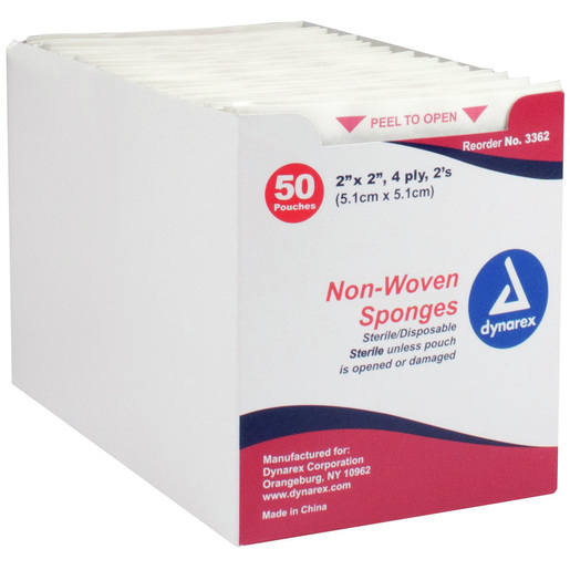 Non-woven Sponge, 2in x 2in