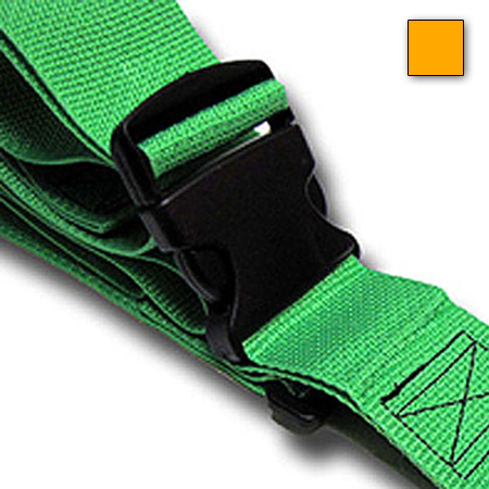 2-piece Polypropylene Backboard Strap with Plastic Side Release Buckle and Loop Lock, 5ft L x 2in W, Yellow