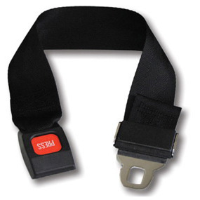 1-piece Nylon Gurney Extension Strap with Metal Push Button Buckle, 2ft L x 2in W, Black