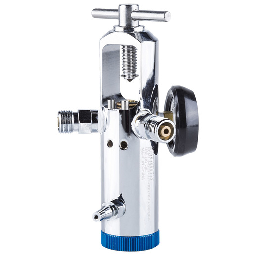 Curaplex® Click Style All Brass Oxygen Regulator, CGA870, 0 to 25 LPM, 1 Barb Outlet, 2 DISS Outlets