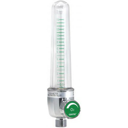 FM197 Series Medical Air Oxygen Flowmeter with Ohio/Ohmeda Adapter, 0 to 15lpm