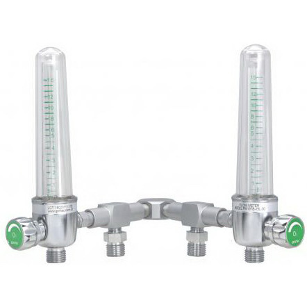 FM197 Series Medical Air Oxygen Flowmeter with Ohio/Ohmeda Adapter, 0 to 15lpm