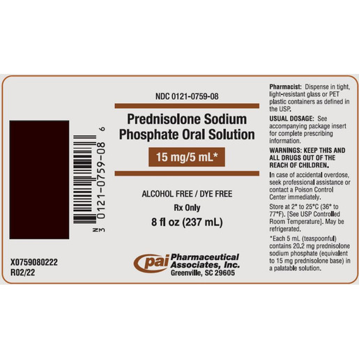 Prednisolone Syrup, 15mg/5mL, 237mL Bottle