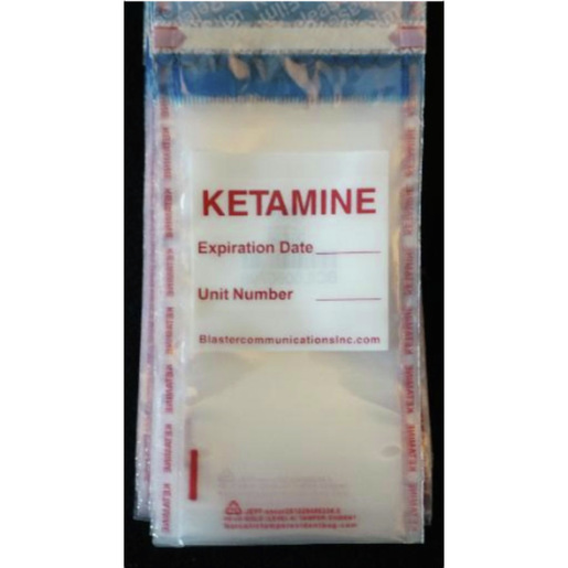 Ketamine Tamper Evident Bag, Long, 7.5in x 2in