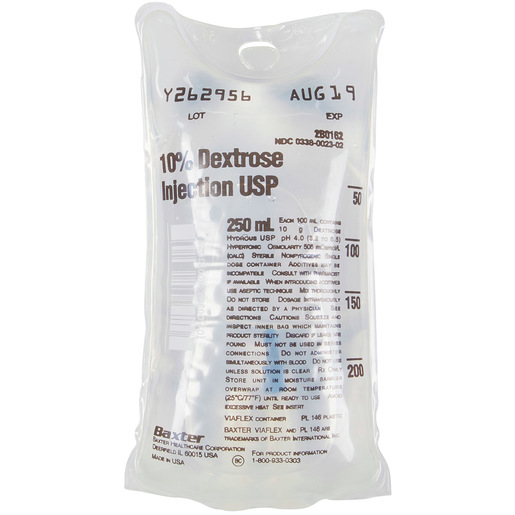 Dextrose 10%, 250mL Bag