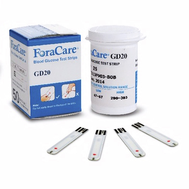 Fora GD20 Test Strips 50 per Bottle *Approved for Multipatient Use* 