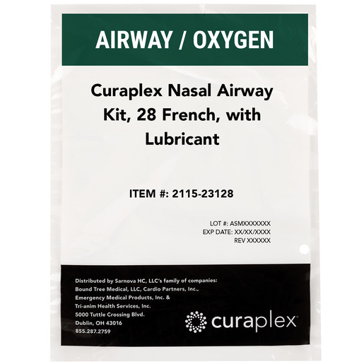 Curaplex® Nasopharyngeal Airway Kit with Robertazzi, 28Fr