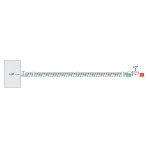 Smoothbore Breathing System, 22mm w/ Monitoring Line and Exhalation Valve, 1.6m