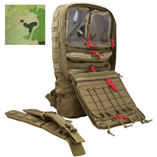 TACOPS™ M-10 Echo Medical Backpacks (2 Vinyl Square Pouches and 2 Mesh Rectangle Pouches)