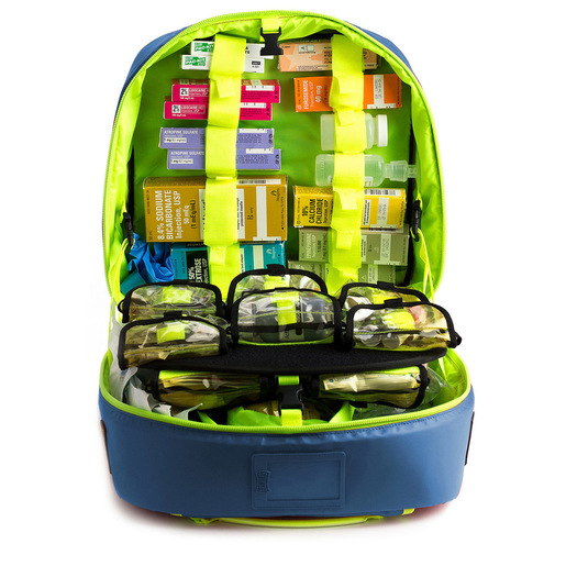 G3 Bolus EMT Medicine Bag, BBP Resistant, Clear Windows, Mesh Pockets, Blue