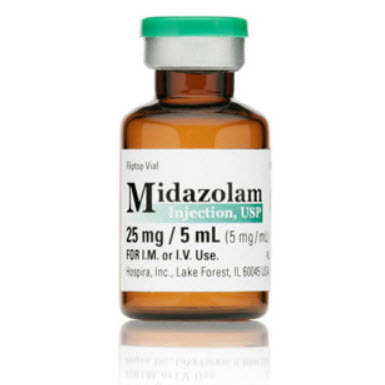 Midazolam, 5mg/mL, 25mL Vial