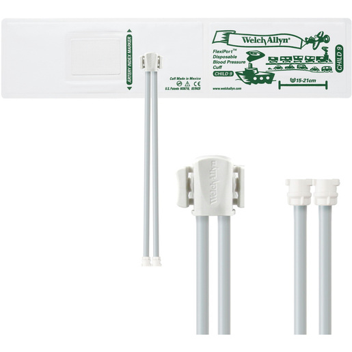 FlexiPort® Disposable Blood Pressure Cuffs with 2-Tube Female Locking Connectors