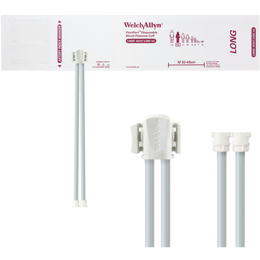 FlexiPort® Disposable Blood Pressure Cuffs with 2-Tube Female Locking Connectors