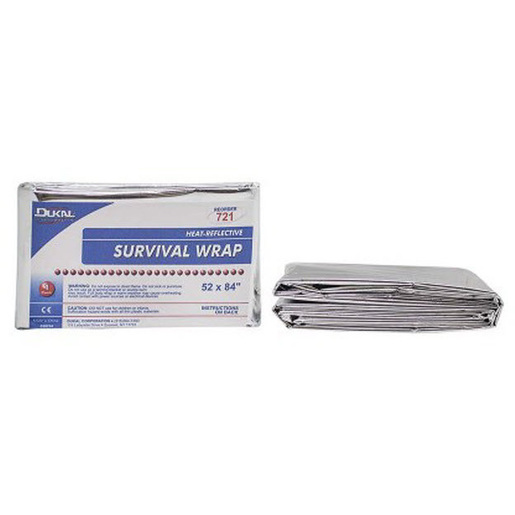 Heat Reflective Survival Wrap, Disposable, 52in x 84in