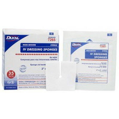 Sterile T-Drain Sponge, Polyester/Rayon, 4in x 4in