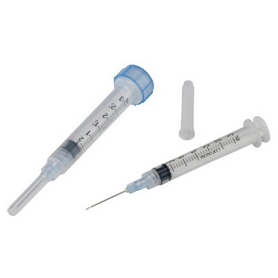 Vivid Hypoject Syringes with Needles - 3 cc Syringe with 22g x 1