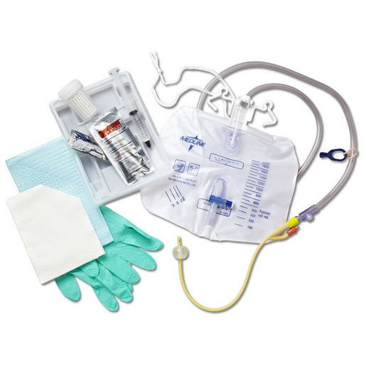 Two Layer Foley Catheter Tray with Drain Bag, 10mL, 14fr