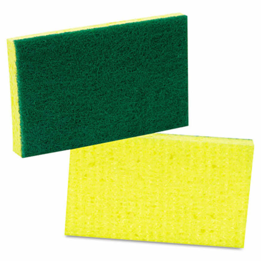 Green/Yellow Medium Duty Cellulose Scrubber Sponge (5-Per Pack)