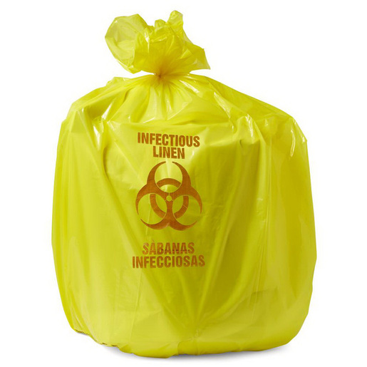 Biohazard Liner, Yellow, 41in L x 40in W