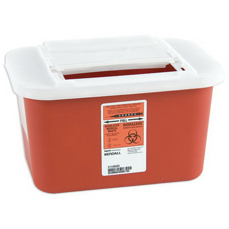 Kendall Sharps Container with Rotor Lid - 2 Gallon