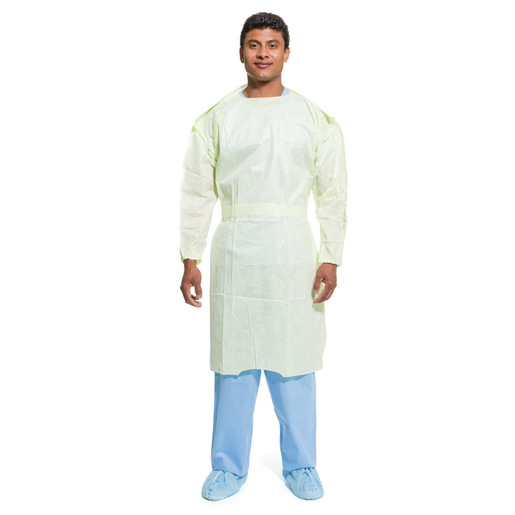 Tri-Layer AAMI2 Protective Gown, Yellow, Large