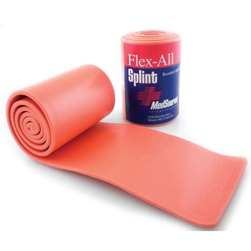 Flex-All Foam/Aluminum Splint, Orange, 36in L x 4in W, Flat Folded