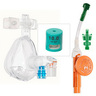 O2-MAX® Fixed System with Adult Medium BiTrac ED Mask, 10cmH2O Valve, Expandable Tubing, Filter, Nebulizer included, Ohmeda Quik-Connect