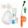 O2-MAX® Fixed System with Adult Large BiTrac ED Mask, 3-SET (5/7.5/10 cmH2O) Valve, Expandable Tubing, Filter, Nebulizer included, Ohmeda Quik-Connect